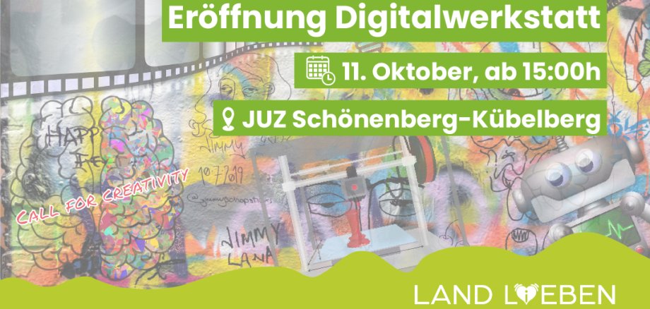 Plakate Eröffnung Digitalwerkstatt Schönenberg-Kübelberg