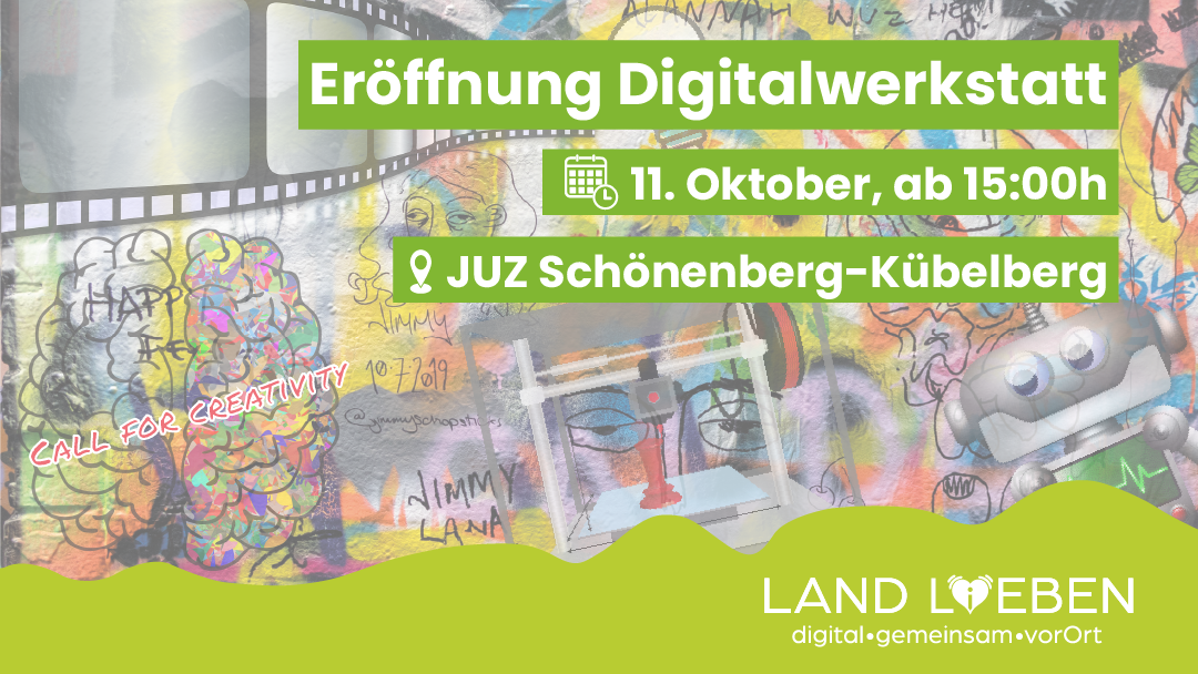 Plakate Eröffnung Digitalwerkstatt Schönenberg-Kübelberg