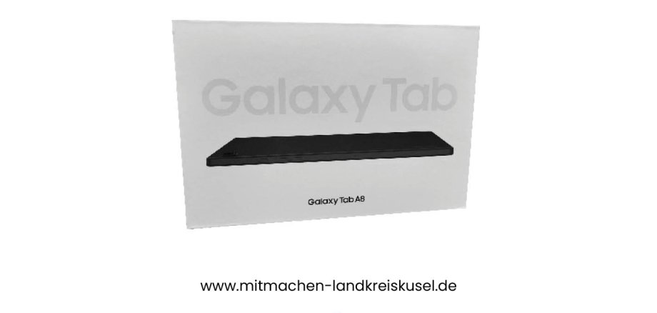 das Bild zeigt ein Tablet, dass man über ein Gewinnspiel gewinnen kann