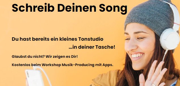 Plakat zur Veranstaltung Songs mit Handyapp schreiben