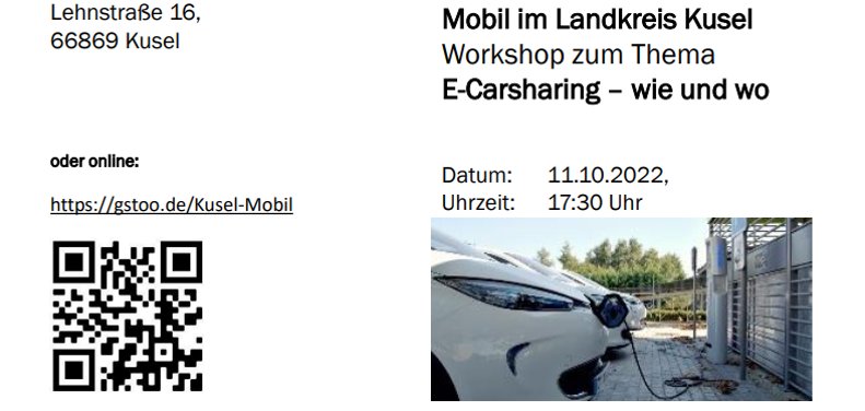 Veranstaltung/Studie Grafik E-Carsharing